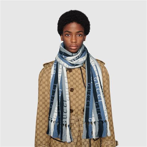 gucci unisex 100 wool striped scarf|original Gucci silk scarf.